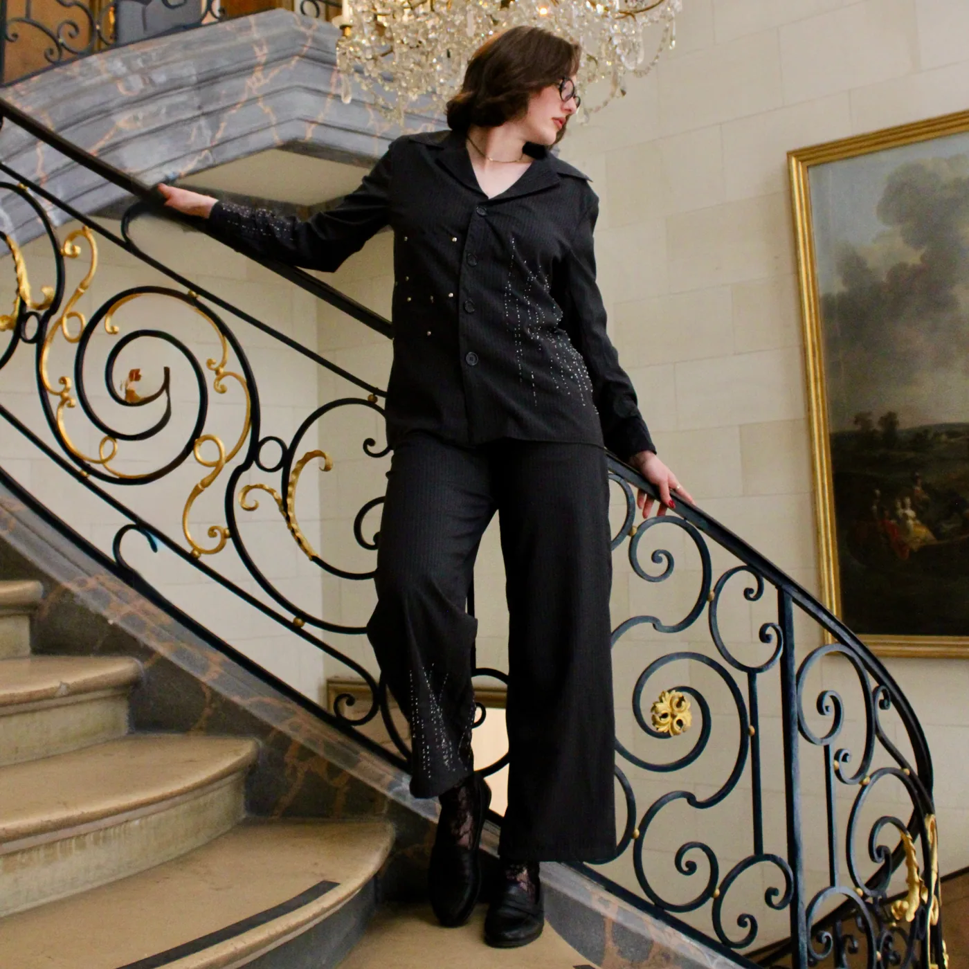 Détail de l'ensemble brodé Arno Polynice